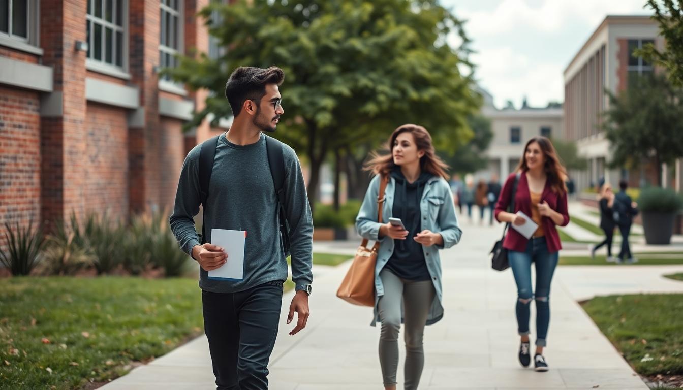 Student using learning strategies while studying