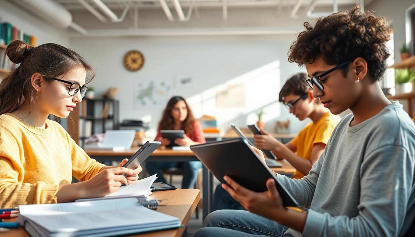 Student preparing for exams with study materials